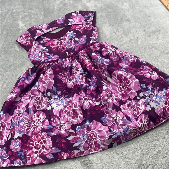 Gymboree 7 Dressed Up Floral Purple Kids Lined Dress - Picture 9 of 15